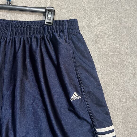 Adidas Dazzle Shorts Mens 2XL Blue Silk Three Stripes Athletic Gym Basketball - Picture 3 of 11